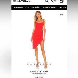 NEW Amanda uprichard Janet dress crimson size M